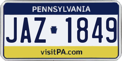 PA license plate JAZ1849