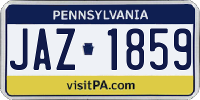 PA license plate JAZ1859