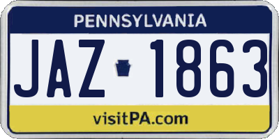 PA license plate JAZ1863