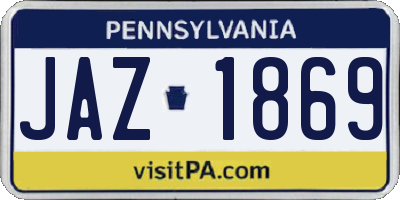 PA license plate JAZ1869