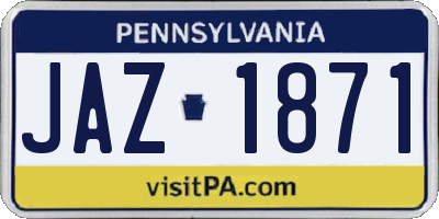 PA license plate JAZ1871