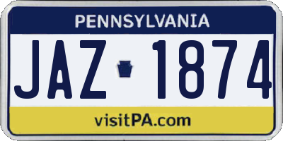 PA license plate JAZ1874