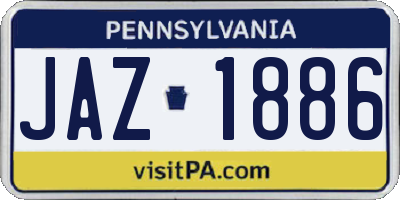 PA license plate JAZ1886