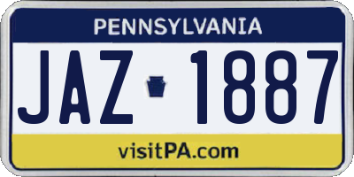 PA license plate JAZ1887