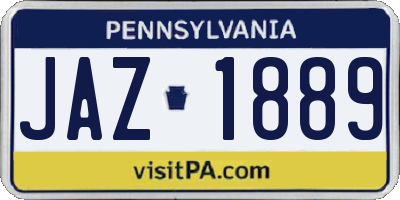 PA license plate JAZ1889