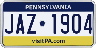 PA license plate JAZ1904