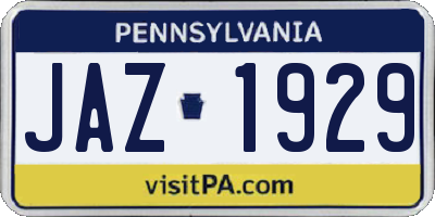 PA license plate JAZ1929