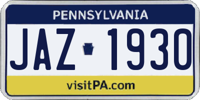 PA license plate JAZ1930