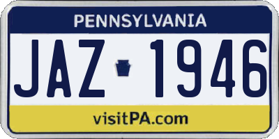 PA license plate JAZ1946