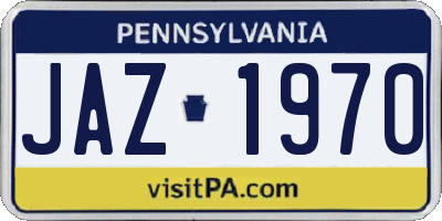 PA license plate JAZ1970