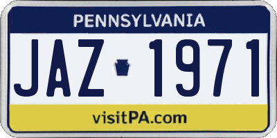 PA license plate JAZ1971