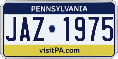PA license plate JAZ1975