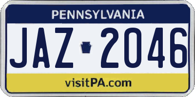 PA license plate JAZ2046