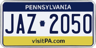 PA license plate JAZ2050