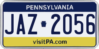 PA license plate JAZ2056