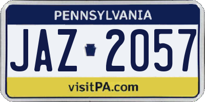 PA license plate JAZ2057