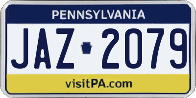 PA license plate JAZ2079