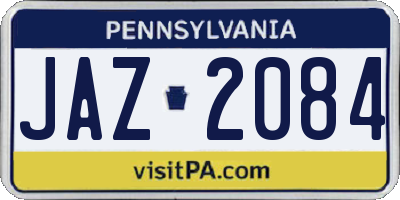 PA license plate JAZ2084