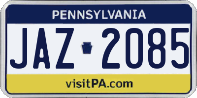 PA license plate JAZ2085