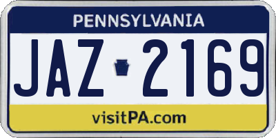 PA license plate JAZ2169
