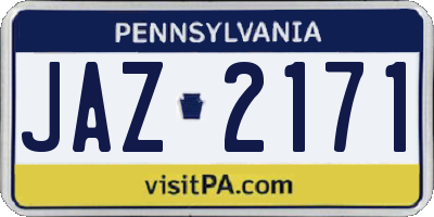 PA license plate JAZ2171