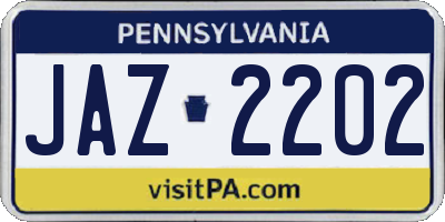 PA license plate JAZ2202