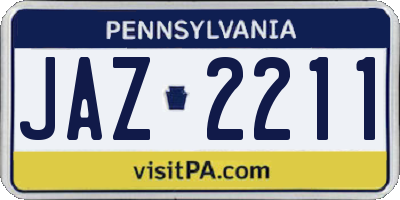 PA license plate JAZ2211
