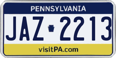 PA license plate JAZ2213