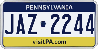 PA license plate JAZ2244