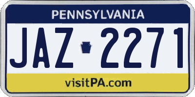 PA license plate JAZ2271