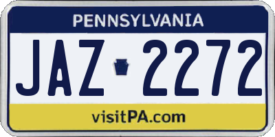 PA license plate JAZ2272