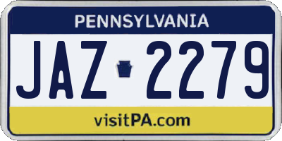 PA license plate JAZ2279