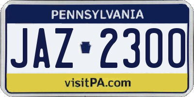 PA license plate JAZ2300