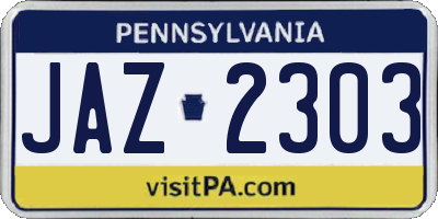 PA license plate JAZ2303