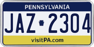 PA license plate JAZ2304