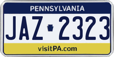 PA license plate JAZ2323