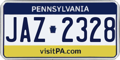 PA license plate JAZ2328