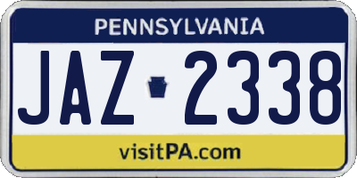 PA license plate JAZ2338