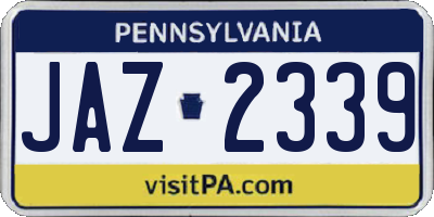 PA license plate JAZ2339