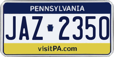 PA license plate JAZ2350