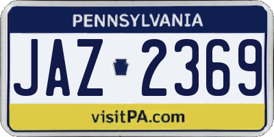 PA license plate JAZ2369