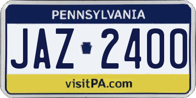 PA license plate JAZ2400