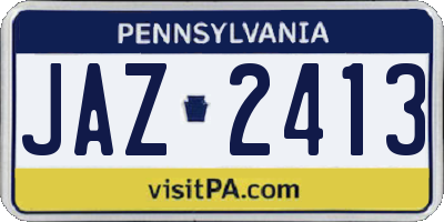 PA license plate JAZ2413