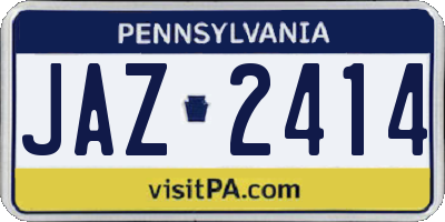PA license plate JAZ2414