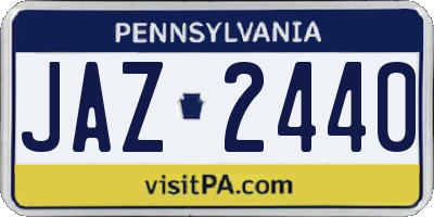 PA license plate JAZ2440