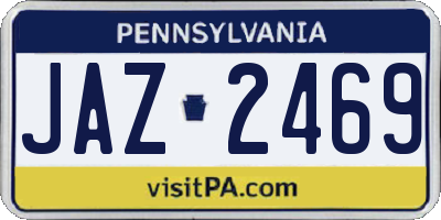 PA license plate JAZ2469