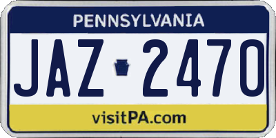 PA license plate JAZ2470