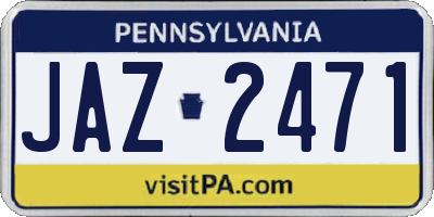PA license plate JAZ2471