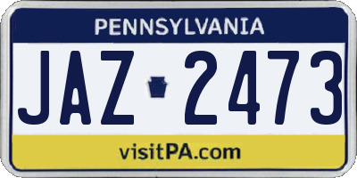 PA license plate JAZ2473