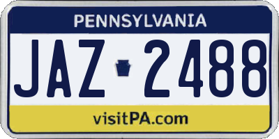 PA license plate JAZ2488
